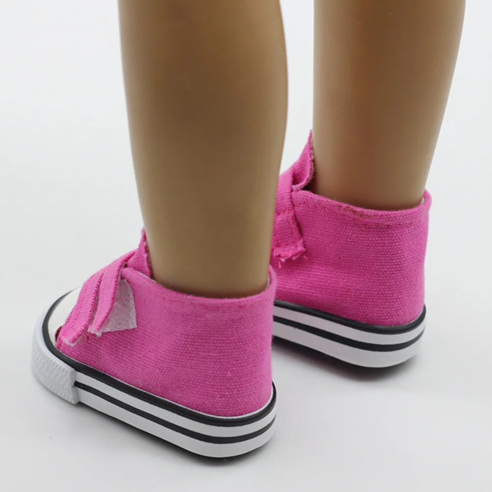 American Doll Shoes 7CM Canvas Shoes Fit for 18 Inch Girl Dolls Mini Fashions Shoes for 43cm Baby New Born&OG Girl Doll