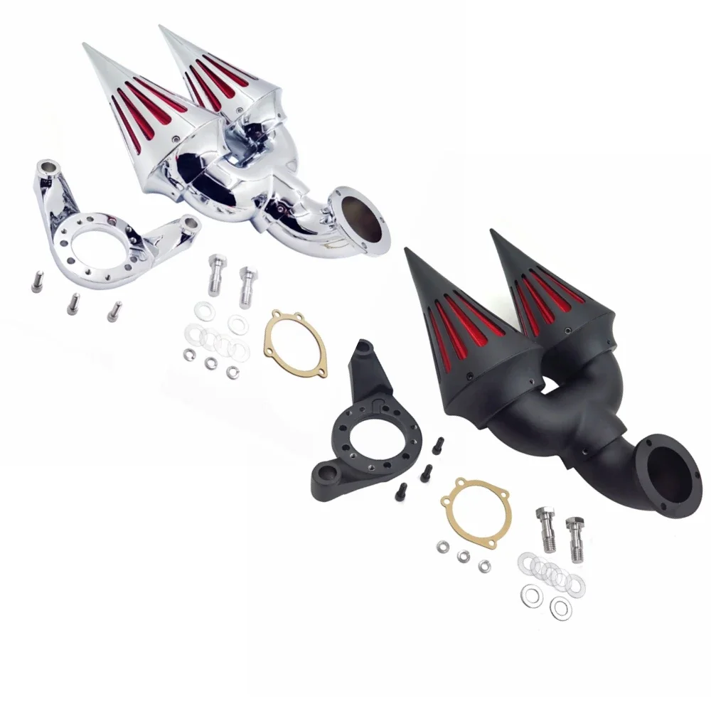 

Aftermarket Motorcycle Chrome Double SPIKE AIR CLEANER FOR Harley Davidson CV CARB V-TWIN EFT SPORTSTER