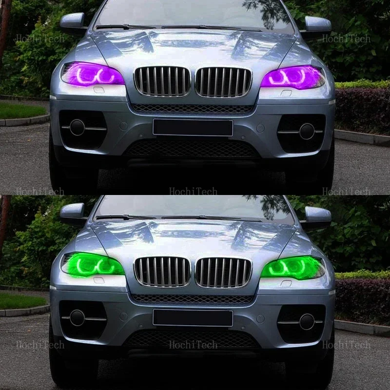 RGB متعدد الألوان App التحكم LED عيون الملاك حلقة مصباح DTM تشغيل ضوء لسيارات BMW X6 E71 E72 X6M 2008 2009 2010 2011 2012 2013 2014 #6