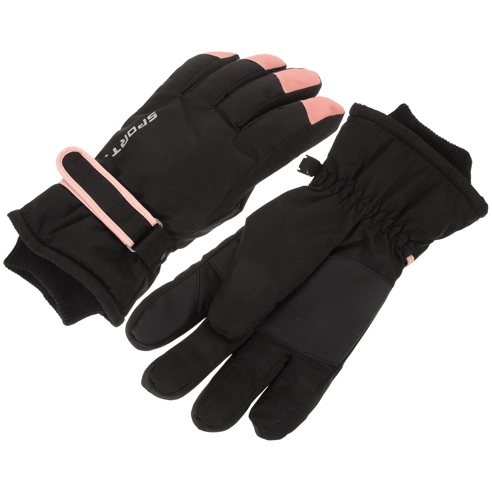 

2pcs Black Size Thick Warm Anti Wind Waterproof Skiing Mittens Gloves for Skiing Riding Outdoor Sports Winter Men
