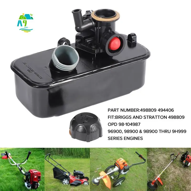 A09E-Fuel Gas Tank Mower Carburetor Carb For Briggs & Stratton 494406 499809 498809A