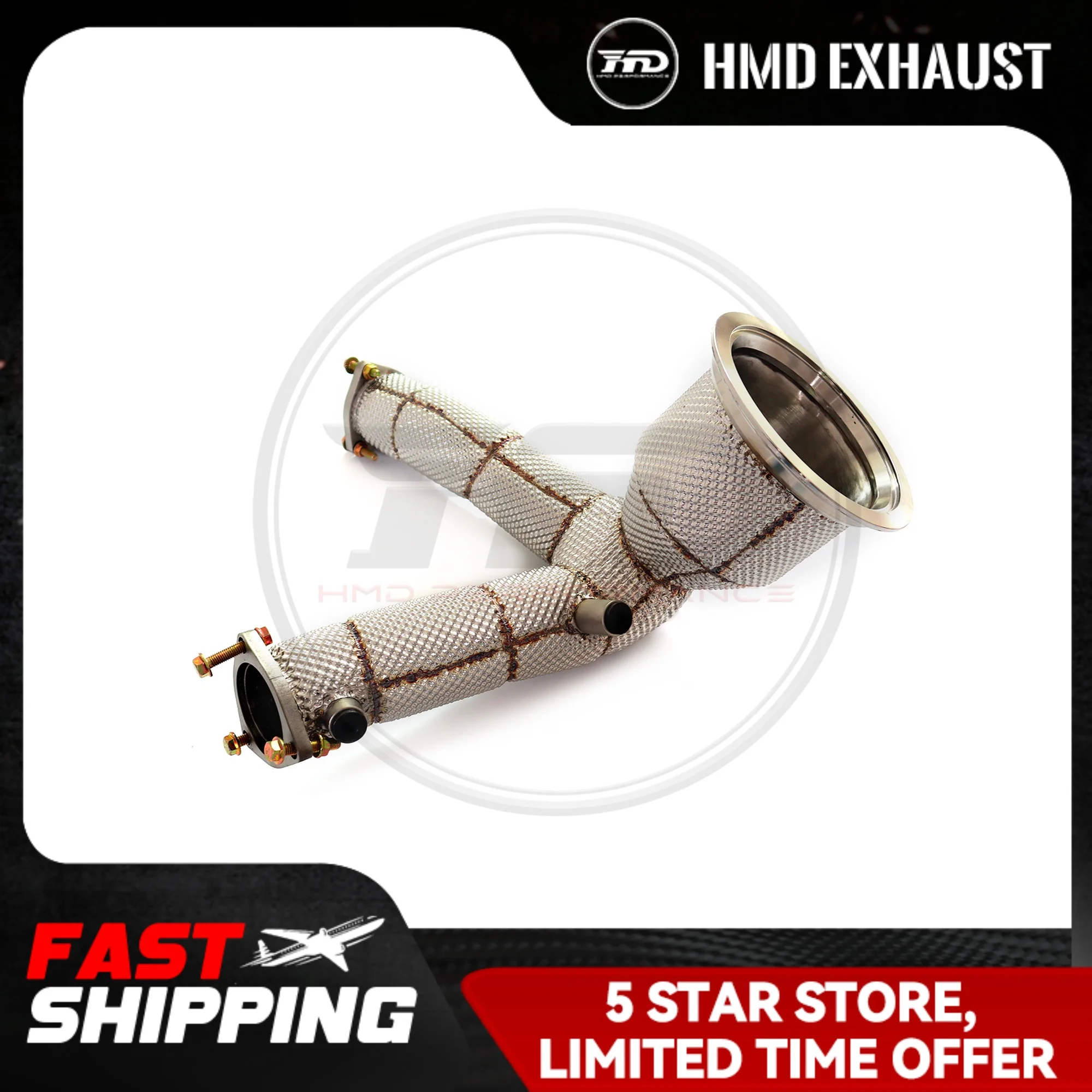 

HMD Exhaust System High Flow Performance Downpipe For AUDI A8 D5 3.0T With Heat Shield Stainless Steel Exhaust Pipe