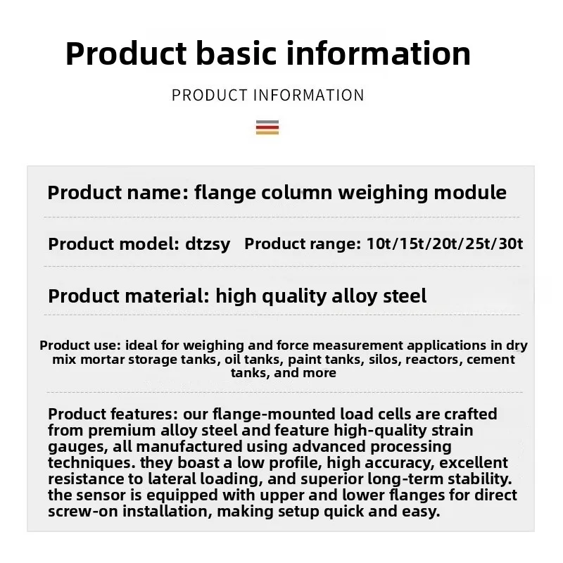 Mortar cement tank flanged column type, load cell module, pressure storage tank reactor meter
