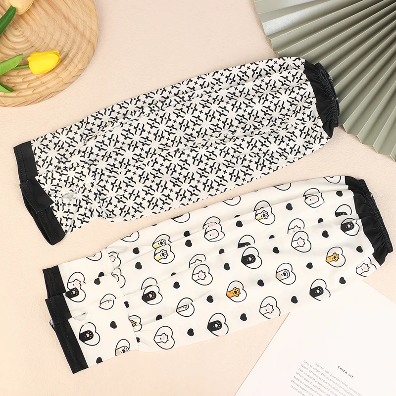Sun Protection Cuffs Floral Sunscreen Sleeves Ice Silk Arm Covers Driving UV Protection Arm Sleeves Running Anti-sunburn Sleeve
