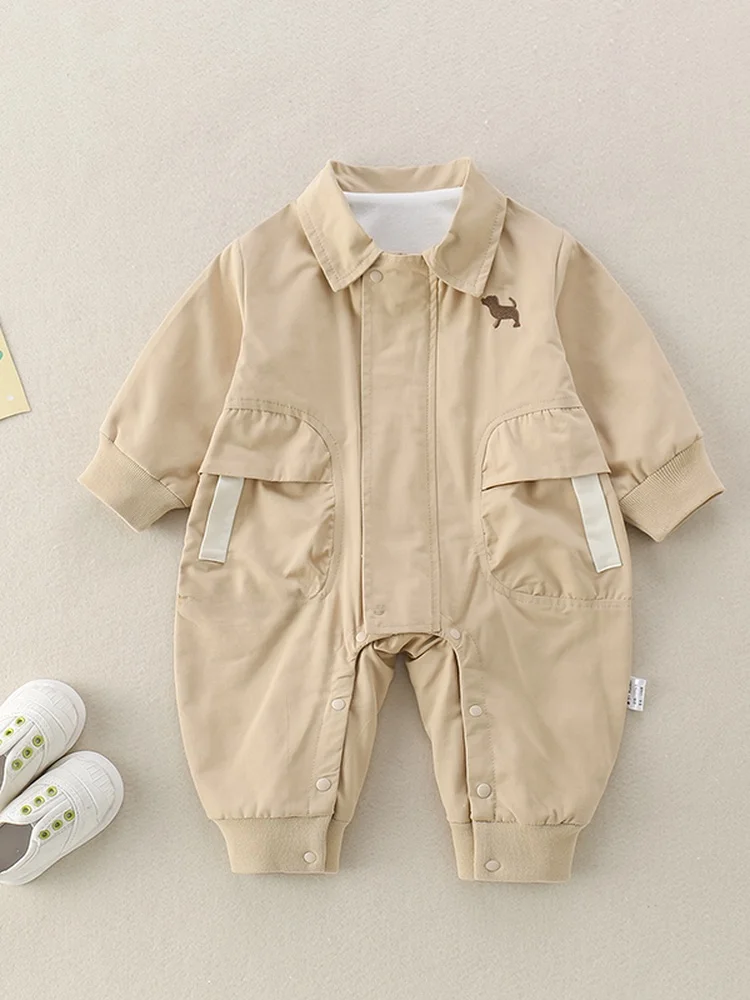 

Spring New Sle Baby Rer Casual Long Sve Turn-down Collar Outfit Baby Clothes Cotton Pants Middle Waist Long Trousers