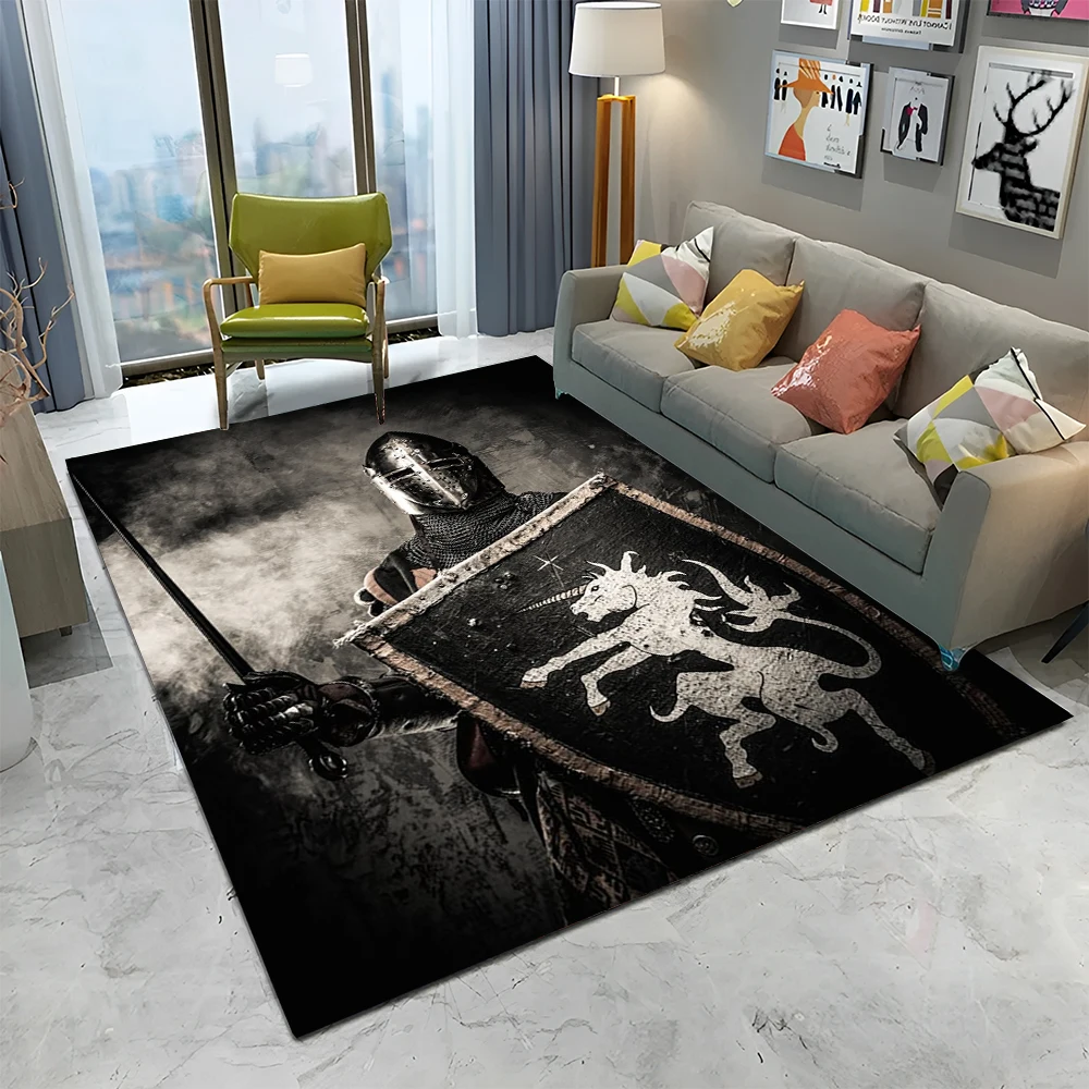 

Templar Cavalier Knight Crusaders Games Carpet Rug for Home Living Room Bedroom Sofa Doormat Decor,Area Rug Non-slip Floor Mat