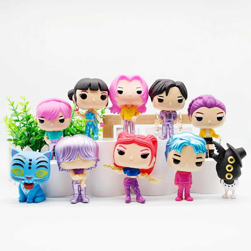 10pcs/set Cute Witch Hunting Group KPOP Figurine Series Protagonist Group Magpie Model Anime Game Doll Model Home Decoration