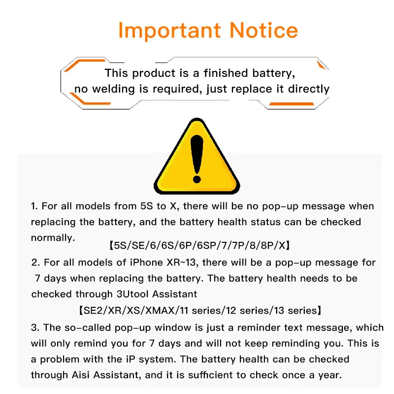 NEW Zero-cycle High-quality Battery For iPhone 6 6S  7 8 Plus X Xs 11 12 13 14 15 Pro MAX Mobile Phone With Free Sticker