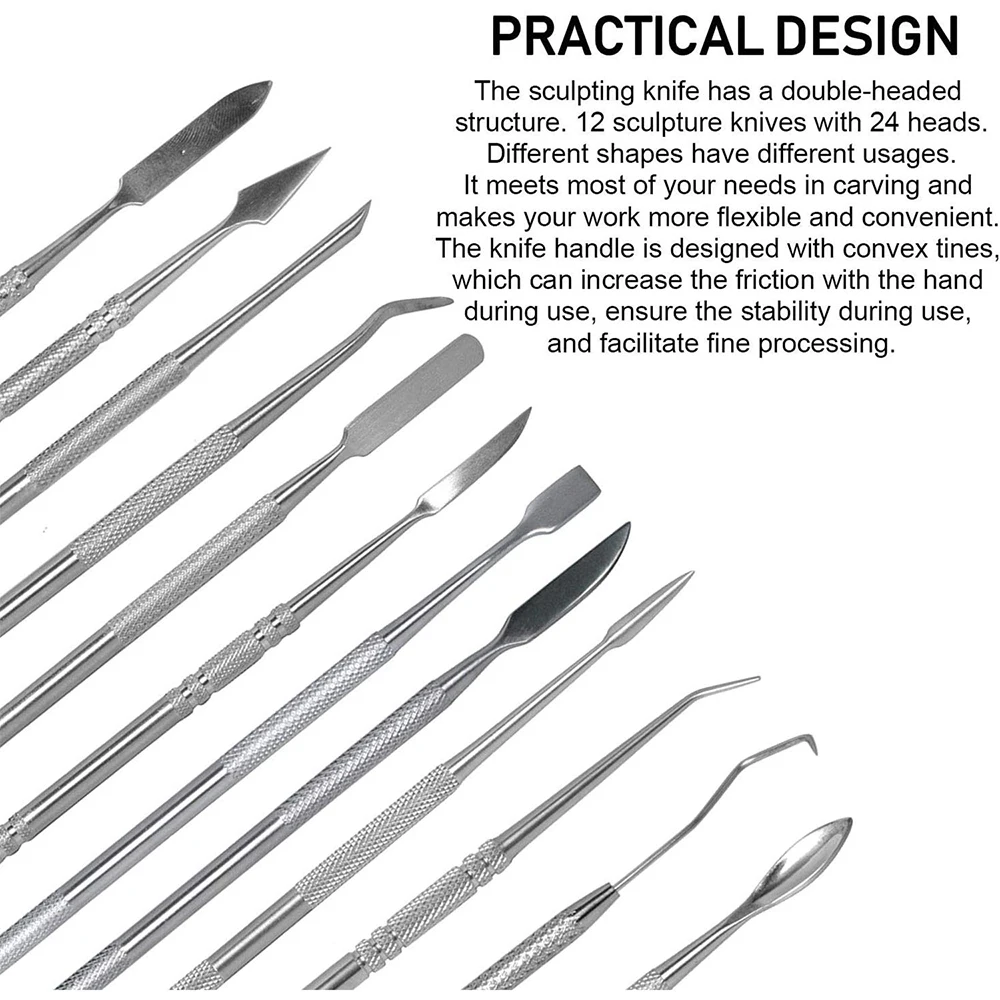12 Pieces/set of Wax Carving Tools Jewelry Making Tools Wax Carving Knife Dental Tools