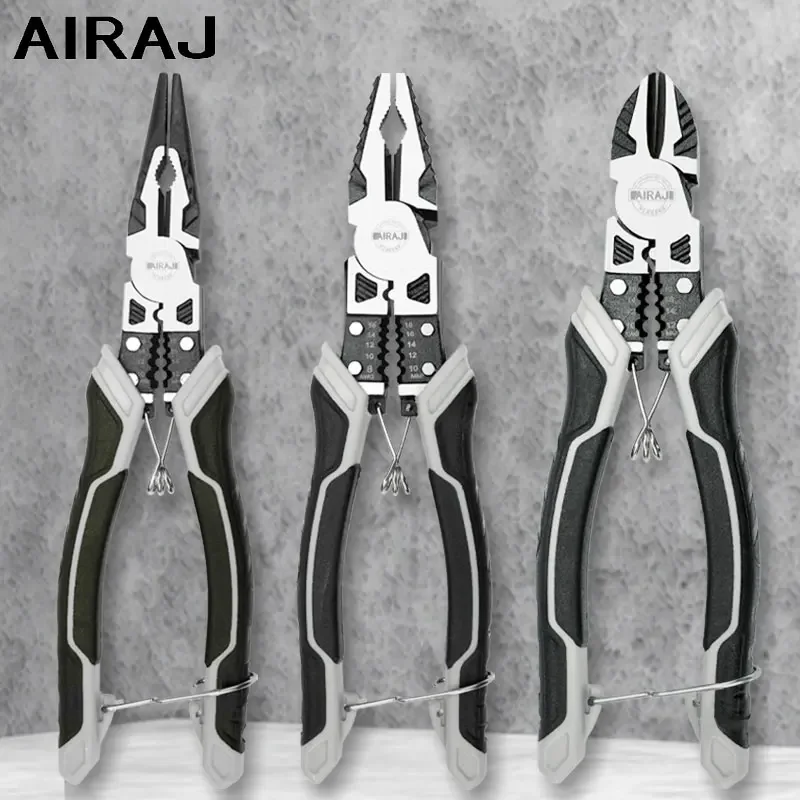 Multi functional 9-inch wire pliers, hand pliers, electrician pliers, imported tiger pliers, pointed nose wire stripping pliers