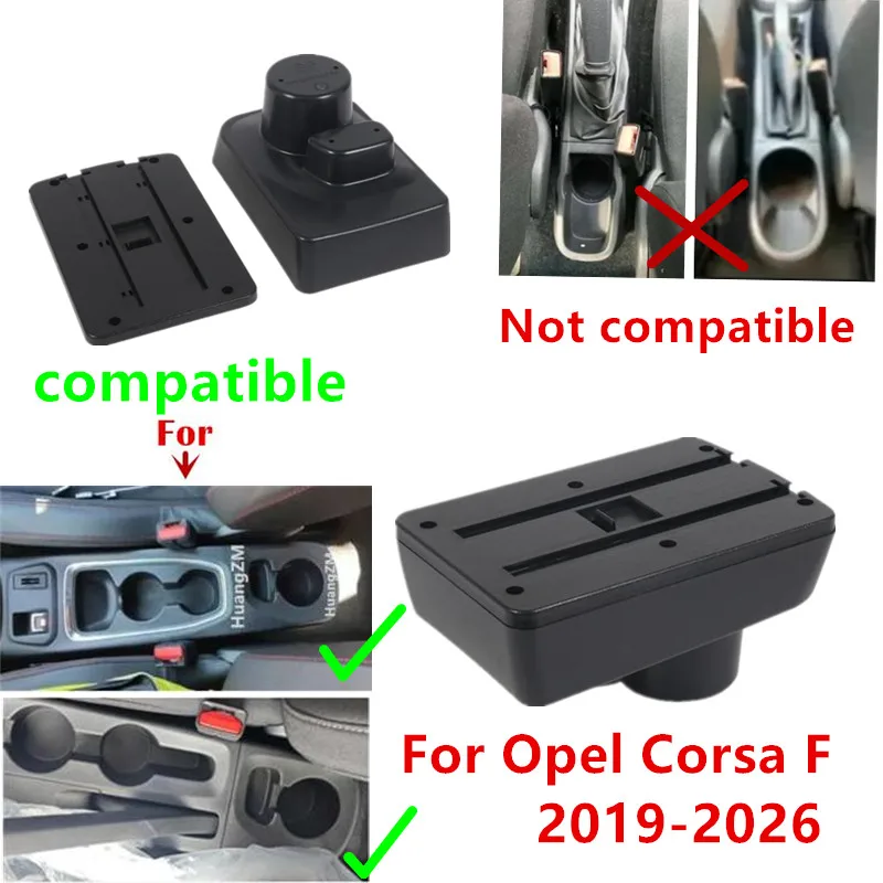For Opel Corsa F Armrest Box For OPEL CORSA 2019-2026 Car Armrest Auto Storage Box Interior Dedicated Retrofit Car Accessories
