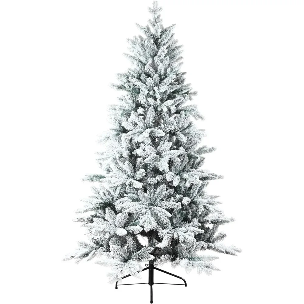 

9FT Plush Artificial Pine Tree, Plush Hinged Christmas Tree, Reinforced Metal Base for Easy Assembly Festive & Party Supplies