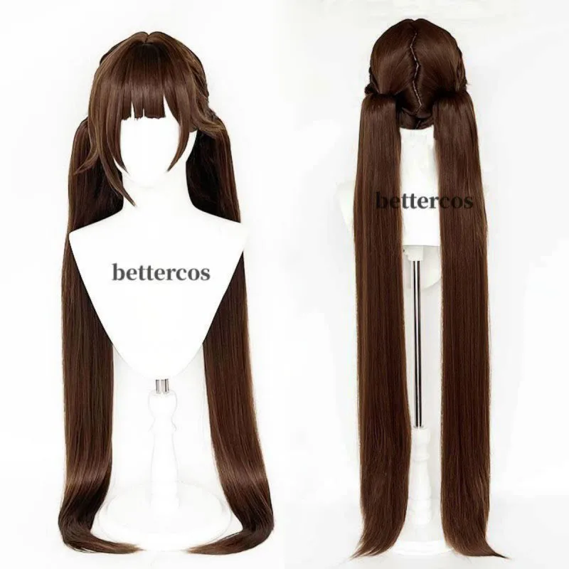 Game Honkai Star Rail Sushang Cosplay Wig Dark Brown Long Heat Resistant Synthetic Hair Anime Party Wig + Wig Cap