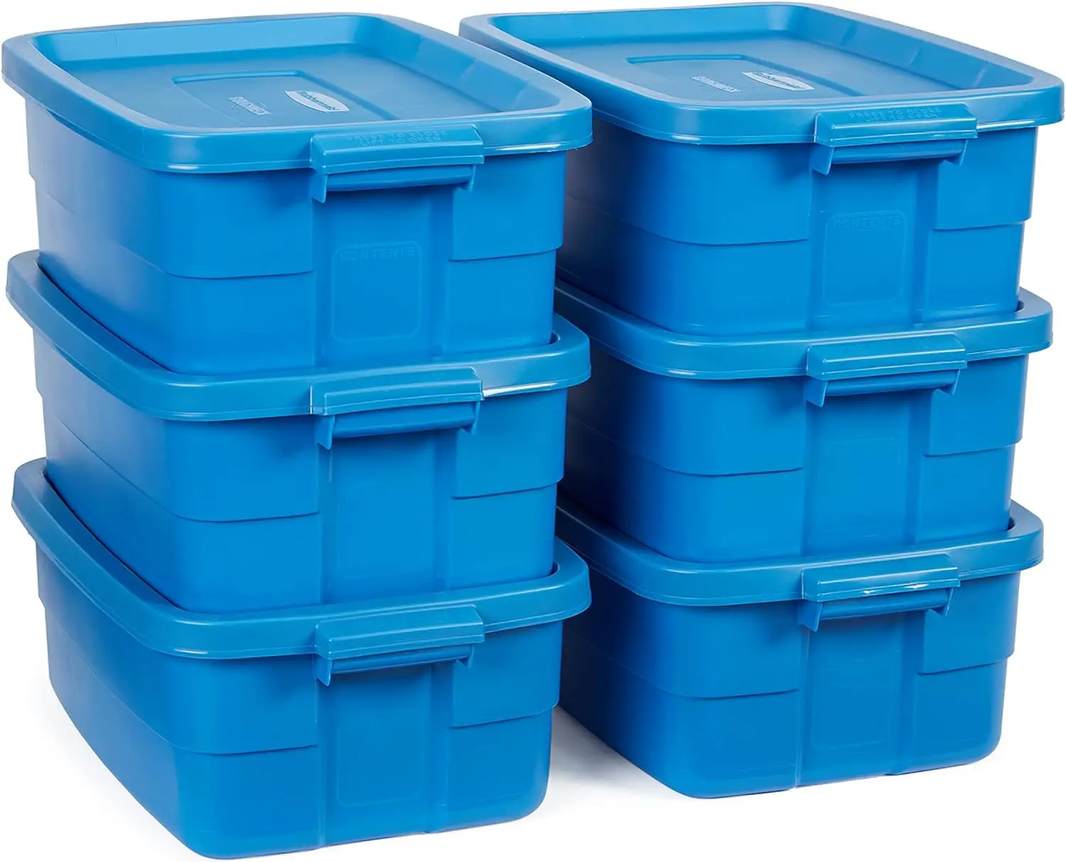 

10 Gallon Storage Totes, Pack of 6, Durable Stackable Storage Containers with Lids, Nestable Plastic Storage Bins for Tools