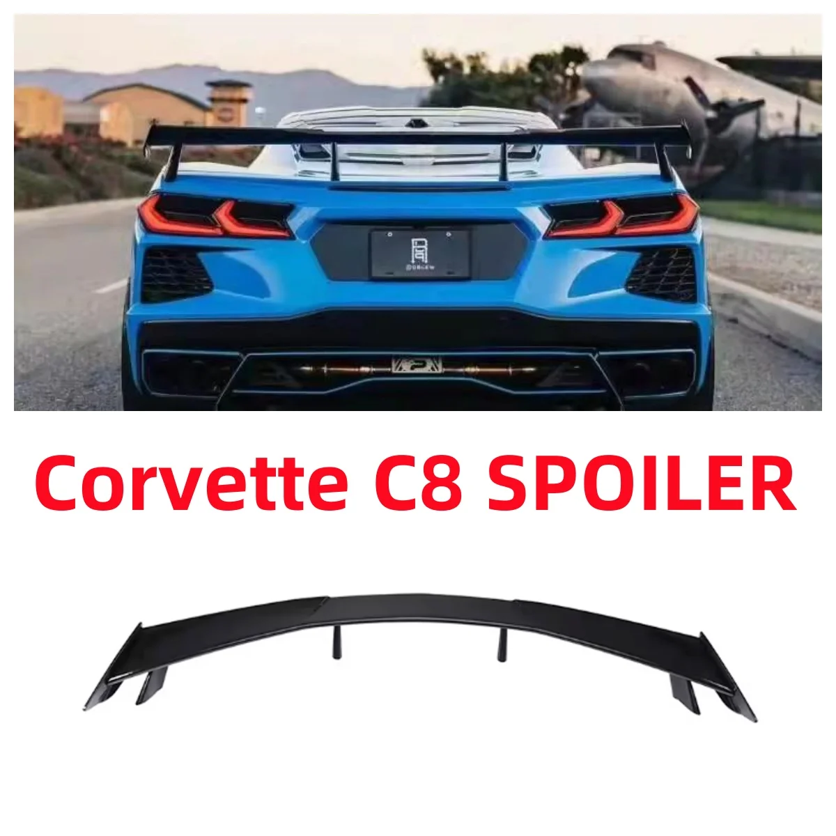 Suitable for Chevrolet Corvette 2020-2024 C8 Trunk spoilers diffuser Rear fixed wing