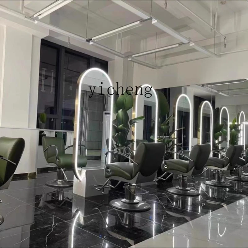 

ZC vertical hairdresser single and double-sided mirror barber shop mirror table hair salon stainless steel mirror