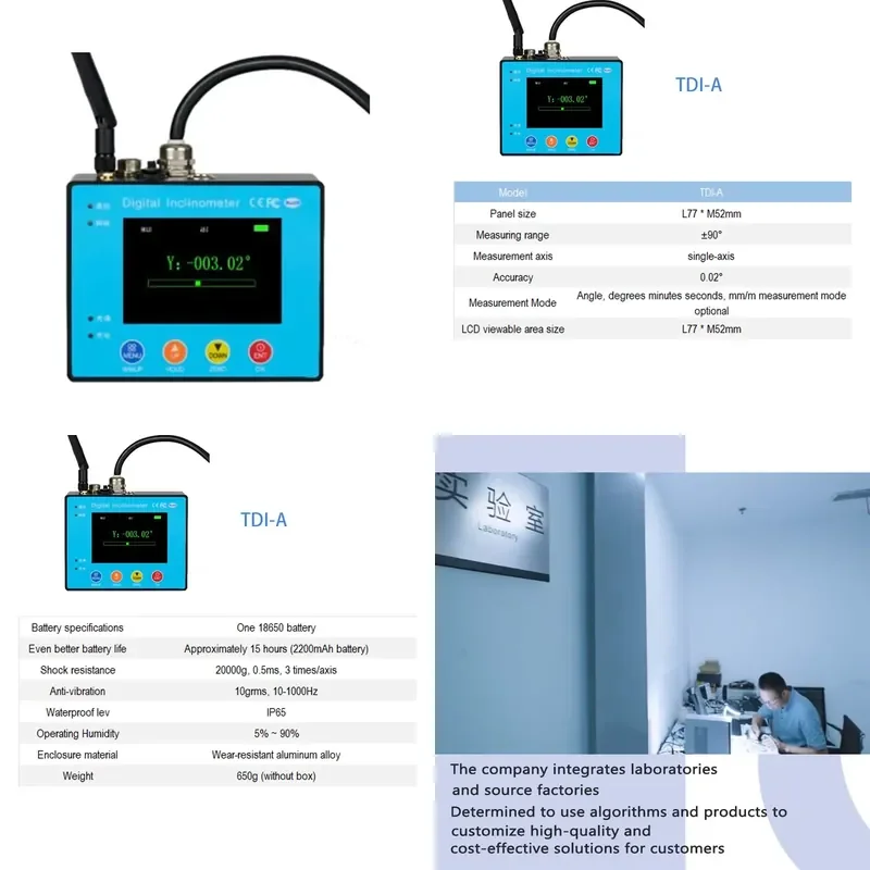 Digital Tilt Angle Meter Inclinometer 0.02° Accuracy LCD Display Magnetic