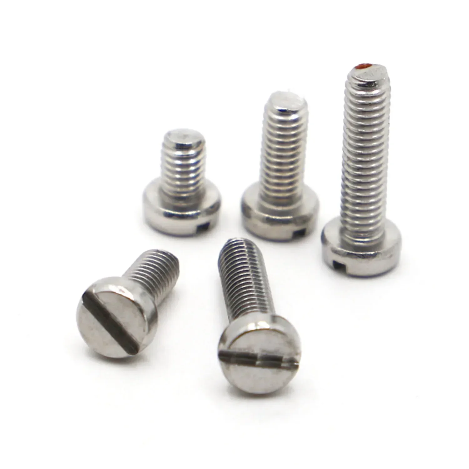 5 uds-50 Uds 304 tornillos ranurados DIN84 de acero inoxidable M1.6 M2 M2.5 M3 M4 M5 columna de ranura de cabeza redonda tornillo ranurado de cabeza de queso