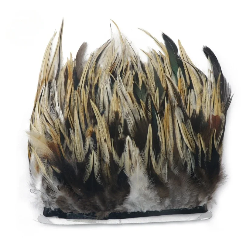 

10 Meter Chicken Feathers Trim Fringe 10-15cm Natural Pheasant Plumas Ribbon for Needlework Handicrafts Decoration DIY Craft