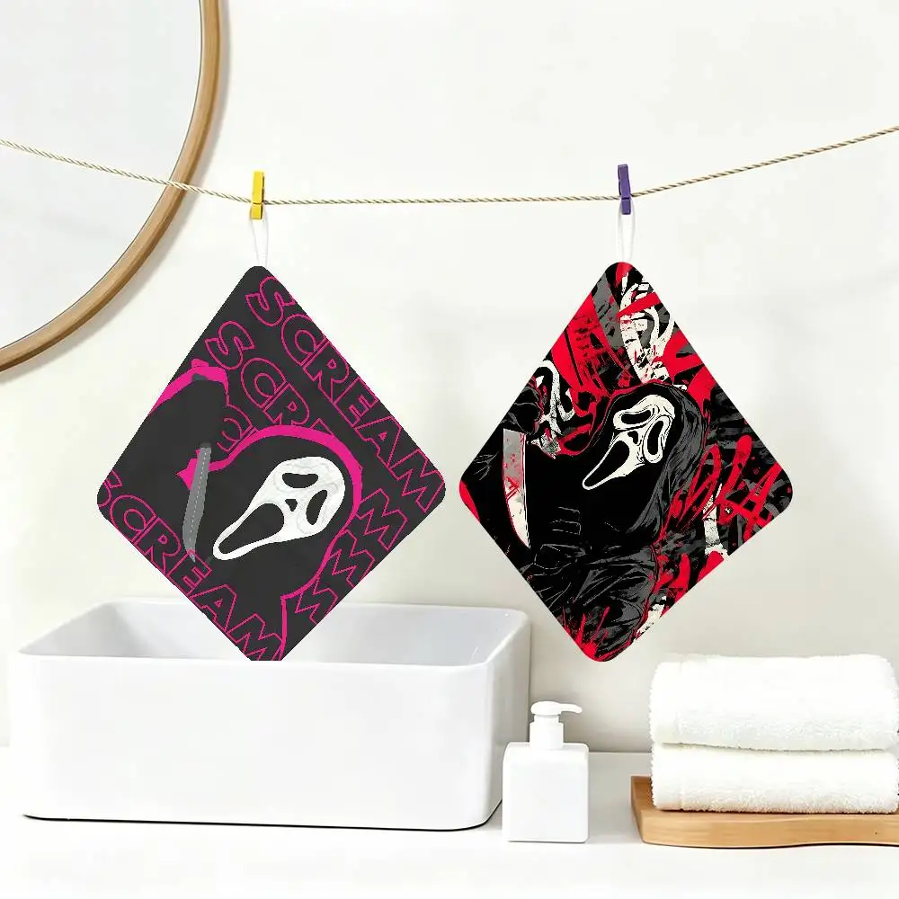 S-SCREAMS Horror Movie Polyester Cotton Hanging Hand Towel, Super Absorbent Hand Wiping Towel for Daily Household Use
