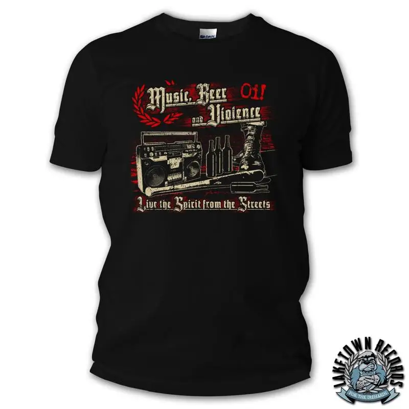 Oi Music Beer Violence T Shirt S 3Xl Punk Skinhead Working Class