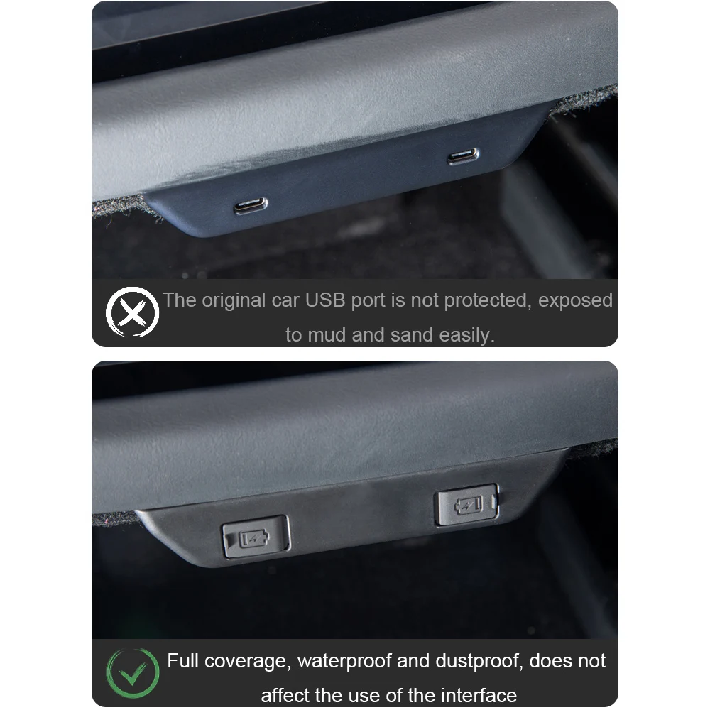 For Tesla Model 3 Highland 2024 Rear Console Center Air Conditioner Vent Outlet Frame Cover USB Charging Special Protective Net