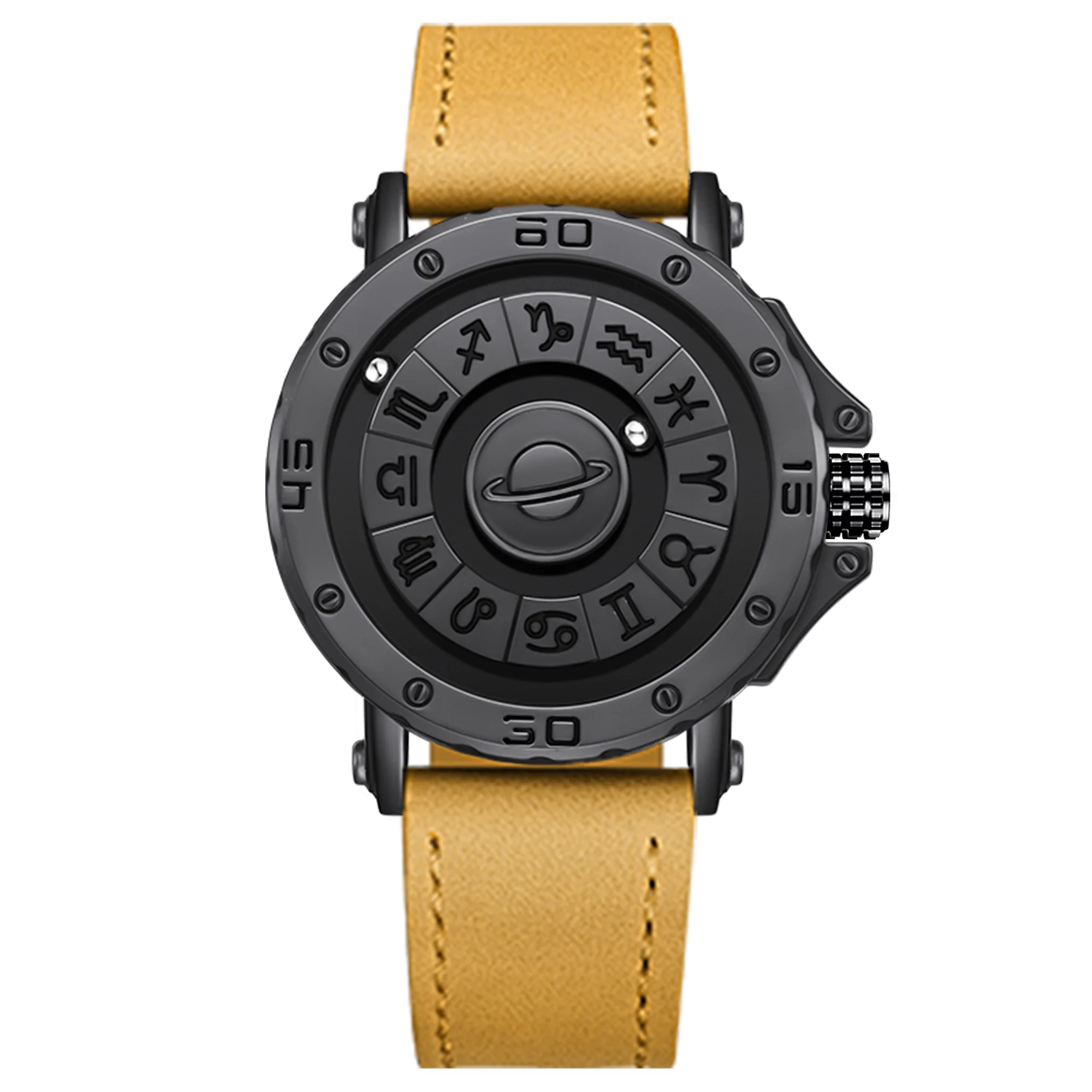 DOM Hot selling 1733 New Magnetic Watch Men's Luxury Leather Strap Designer  Watch Men's Constellation Casual Quartz Watch