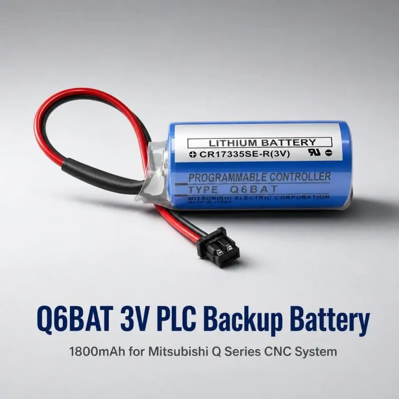 Q6BAT CR17335SE‑R 3V 1800mAh Non‑rechargeable Lithium Battery for Mitsubishi Q Series PLC CNC System Memory Backup Battery