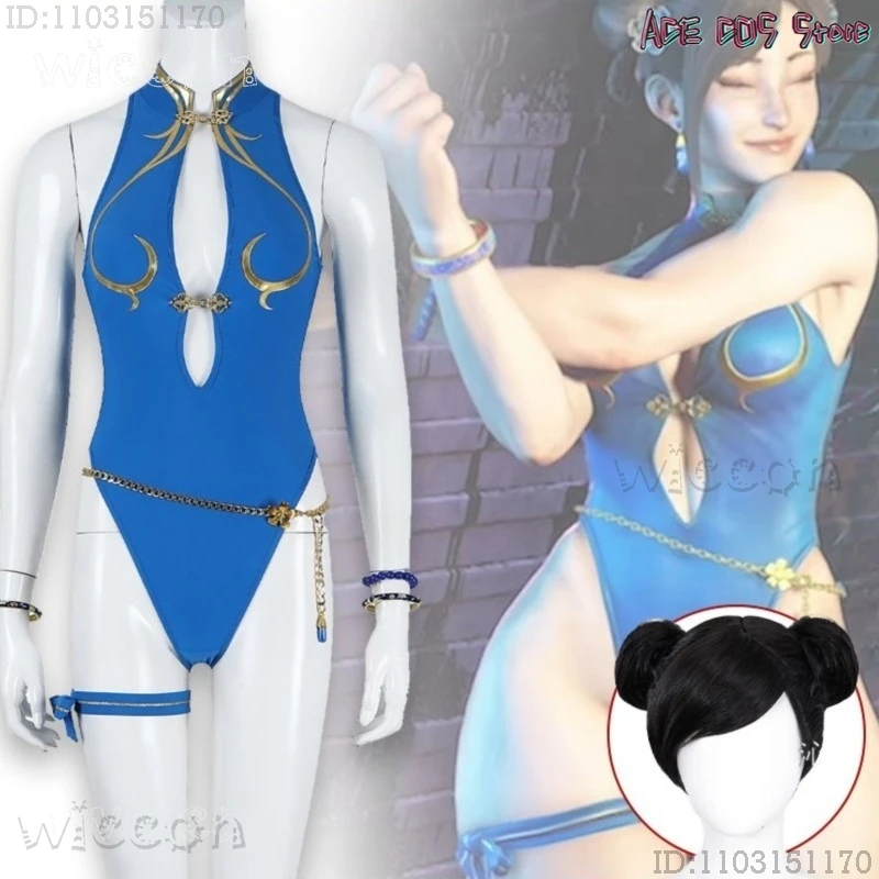 

Adults costume Sf ChunLi Cosplay Costumes Sexy Swimwear Anime Character Roleplay Outfit Cosplay Ornament Outfit Halloween carniv
