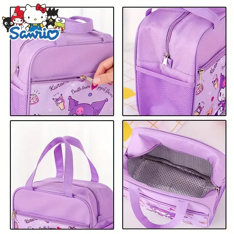 الجملة سانريو كورومي سينامورول وجبة حقيبة معزولة للأطفال لطيف الكرتون بلدي ميلودي حقيبة حفظ الطعام المحمولة حقيبة التخزين