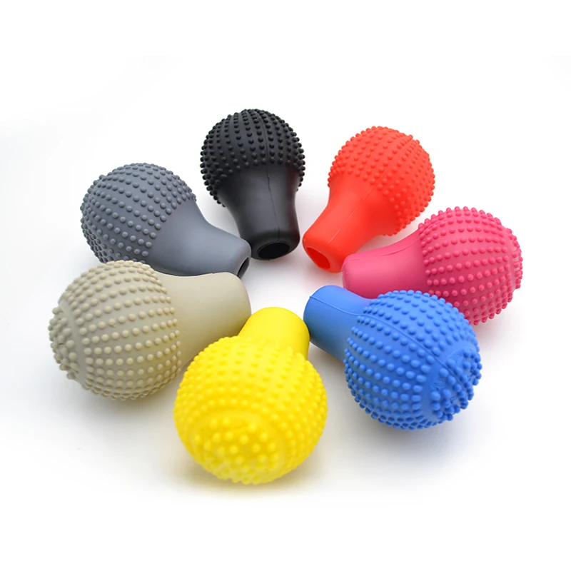 2Pcs Car Auto Round Shaped Silicone Gear Shift Knob Cover Manual Automatic Nonslip Lever Knobs Case Hand Brake Handle Protector
