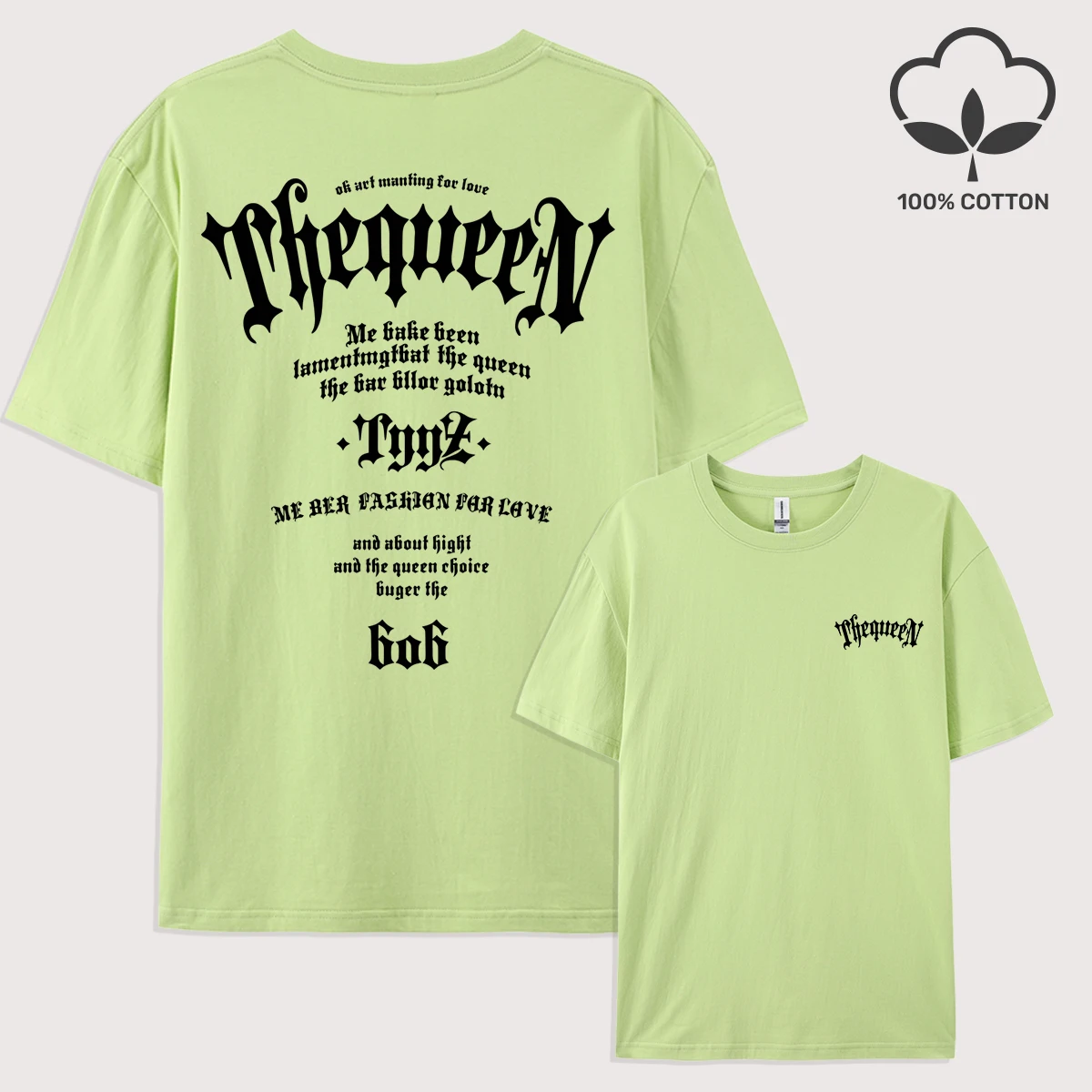 Mittelalterlichen Stil Schreiben Druck T-Shirt Männer Oversize Baumwolle T Shirts Trendy Y2K Tops Casual All-Match Unisex Kurzarm