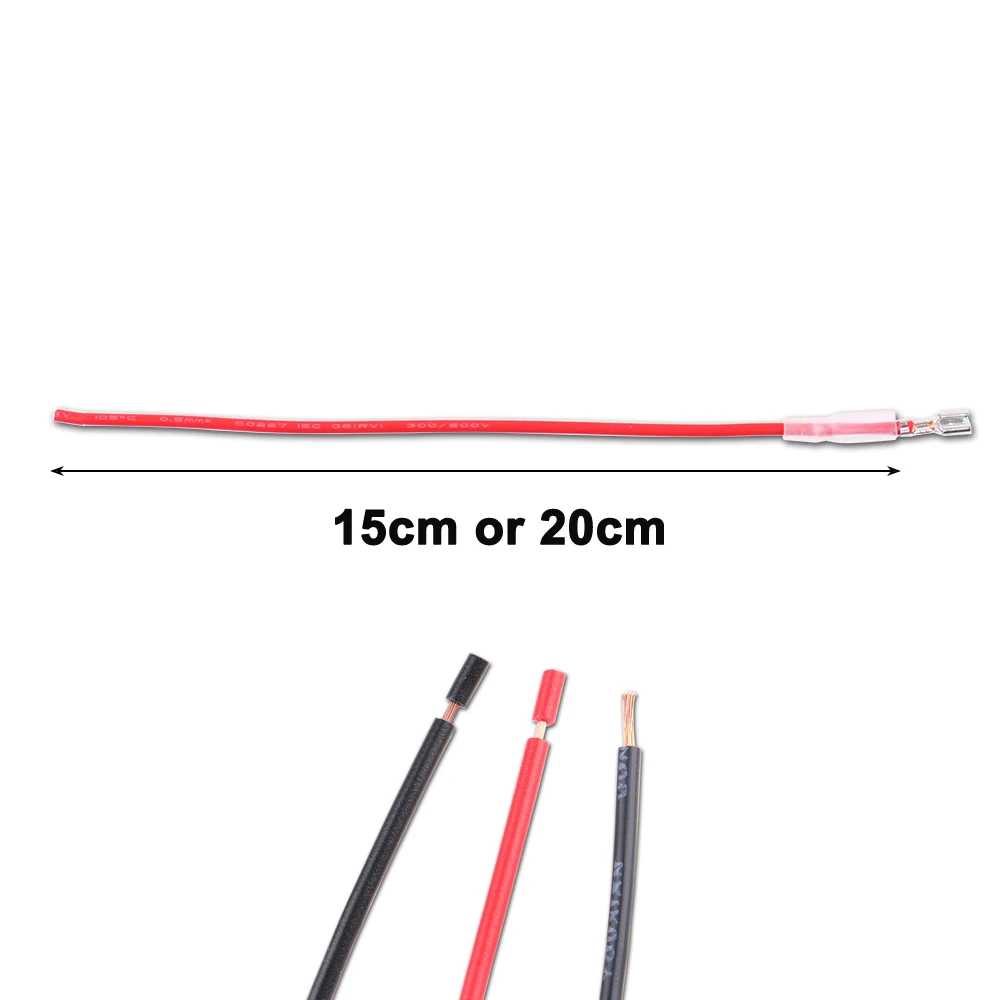 2pcs Wires for Push Button Switches Suit for 3.4mm 4.7mm Pins Red Black 15cm 20cm length Electric Wire Connector Accessories