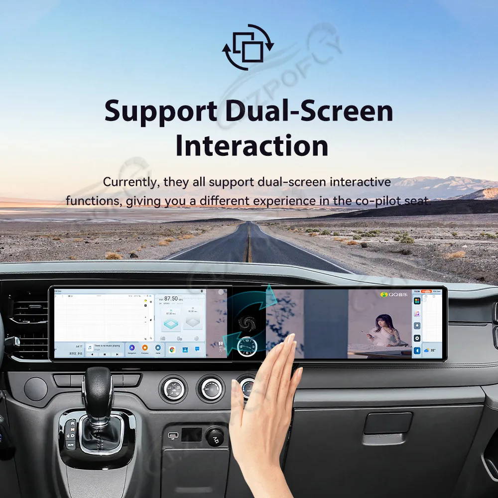 

Обновленная автомобильная мультимедийная система с двумя 12,3-дюймовыми экранами для Ford Transit 2021–2026, беспроводные Carplay и Android Auto с GPS-навигацией и HD-сенсорным экраном