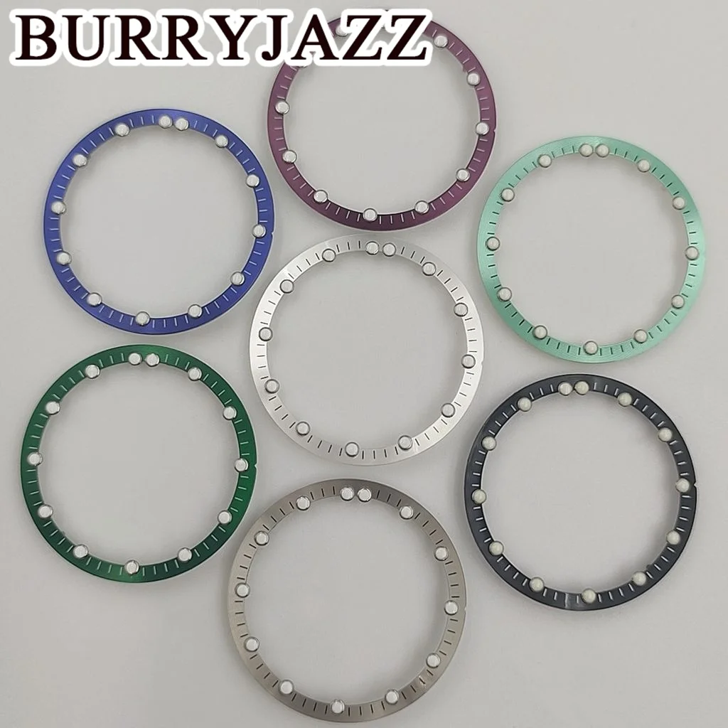 BURRYJAZZ 28.5mm*24.5mm Watch Dial Circle Plate For NH70 NH72 Skeleton Movement Hollow Dial RIng C3 Luminous Watch Accessories