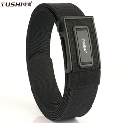 TUSHI Heren Tactische Riem Zinklegering Automatische Gesp Stevig Nylon Politie Duty Militaire Gun Riem Voor Mannen IPSC Casual riem Mannelijke