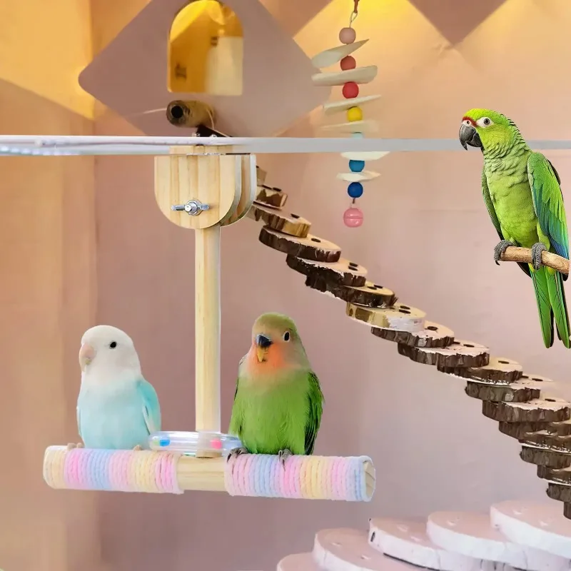 Multifunction toy Rotating bite design Bite resistant durable Can be hung anywhere in the cage for Small parrot daily activities view 4