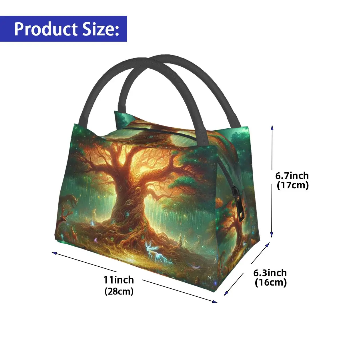 Enchanted Tree Of Life Insulated Lunch Bag for School Picnic Storage Food Boxes Portable Container Cooler Thermal Lunch Box Tote