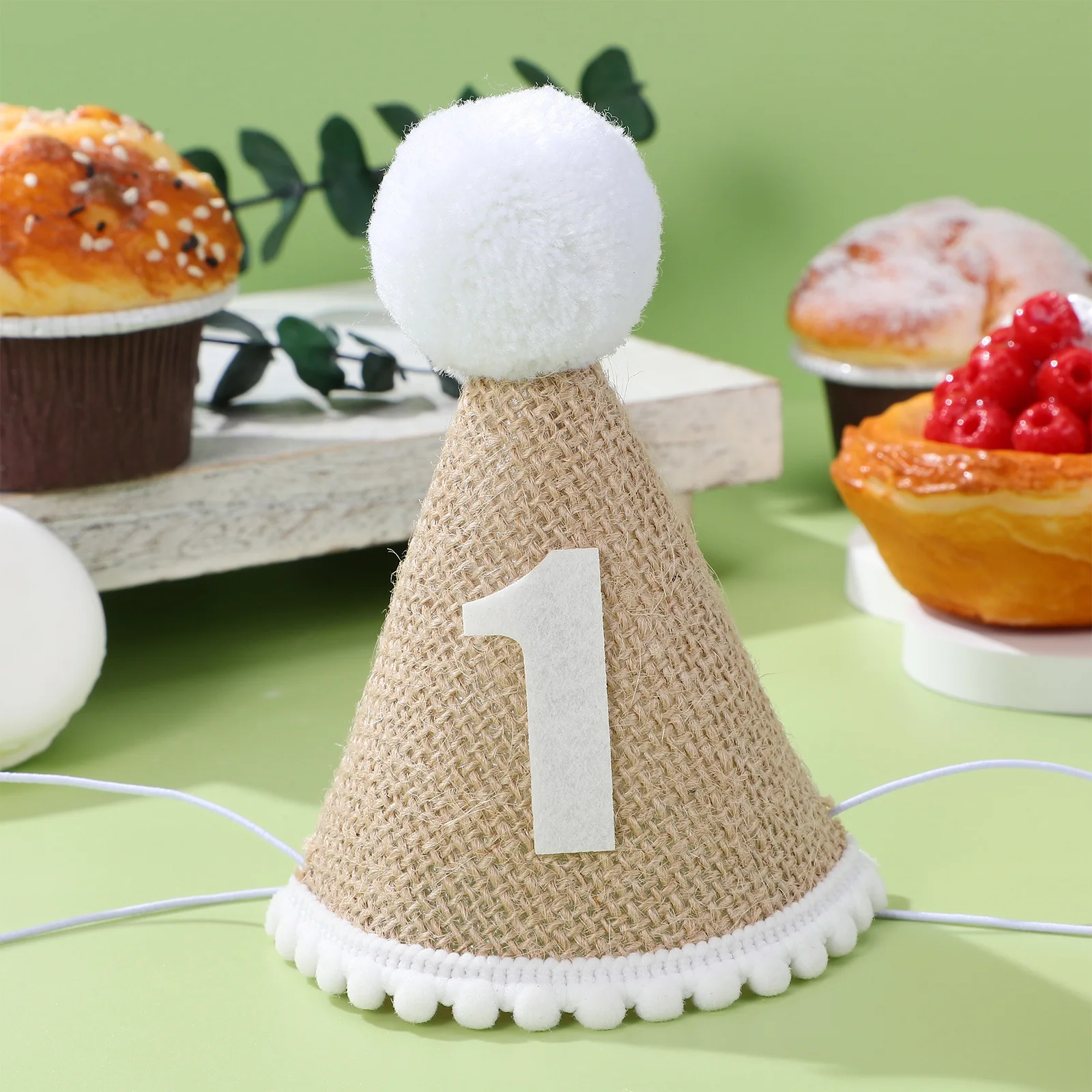 

Linen Birthday Party Hat Assorted Hate Neutral Hats Preschool Father Cute Decor