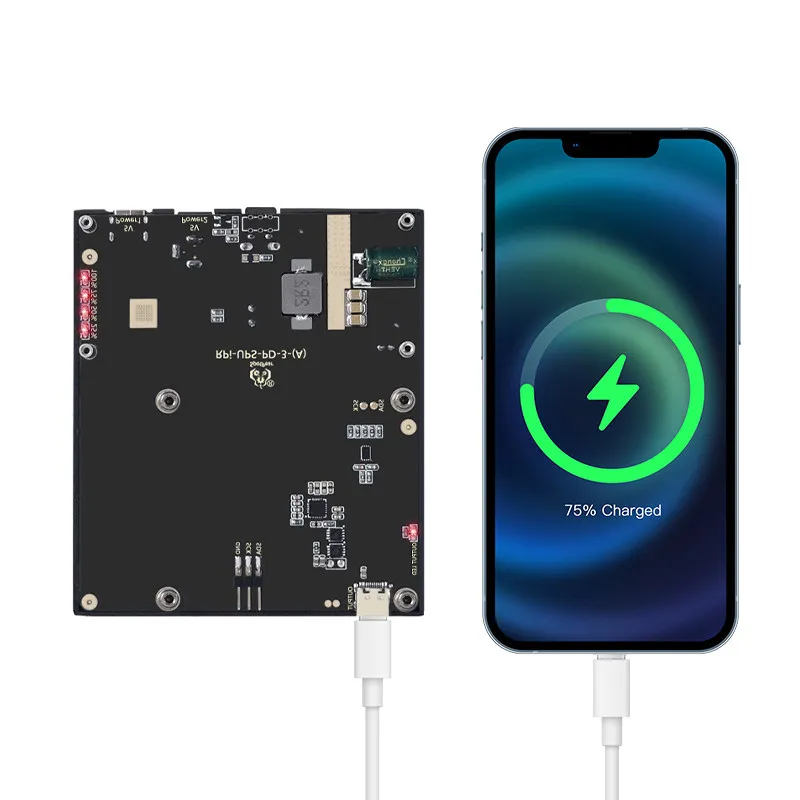 Raspberry Pi 5 4B UPS with PD Fast Charging Type C Uninterruptible Power Supply 9600mAh 25W Power Bank 5V 5A
