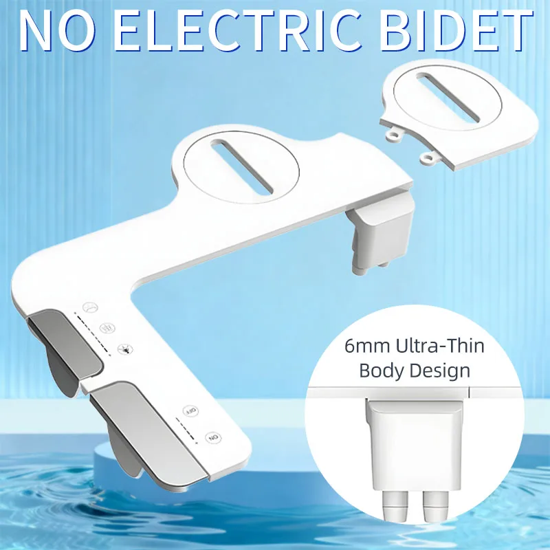 

Hot And Cold Water Buttocks cleaning Dual nozzle Bidet Non-Electric Ultra-Slim Easy To Install Bathroom Smart toilet accessories