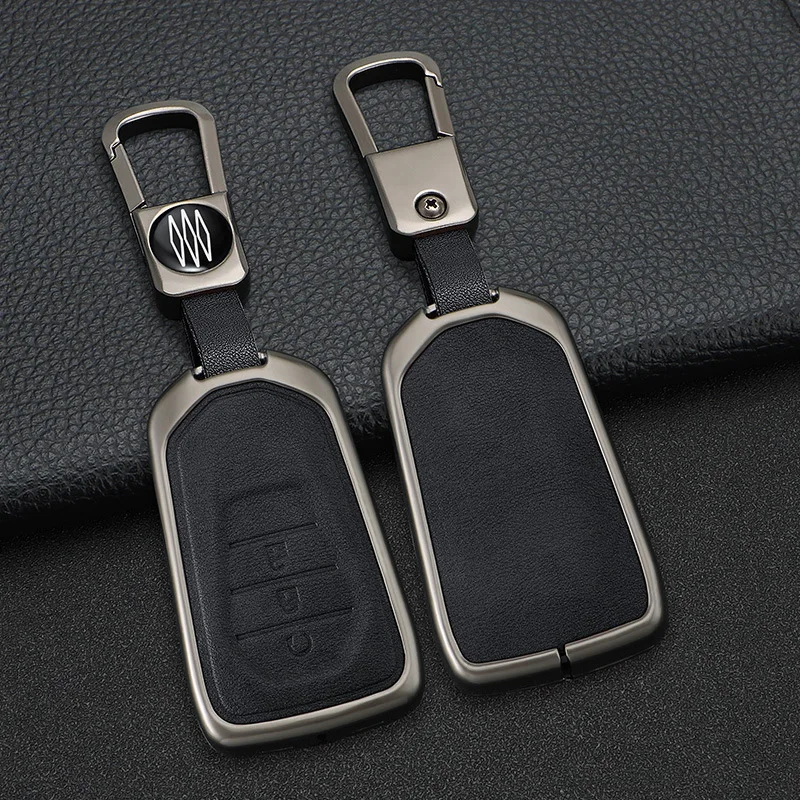 Zinc Alloy Car Key Case Cover Shell Protector Fob Holder for Isuzu D-MAX DMAX MU-X Accessories Keychain