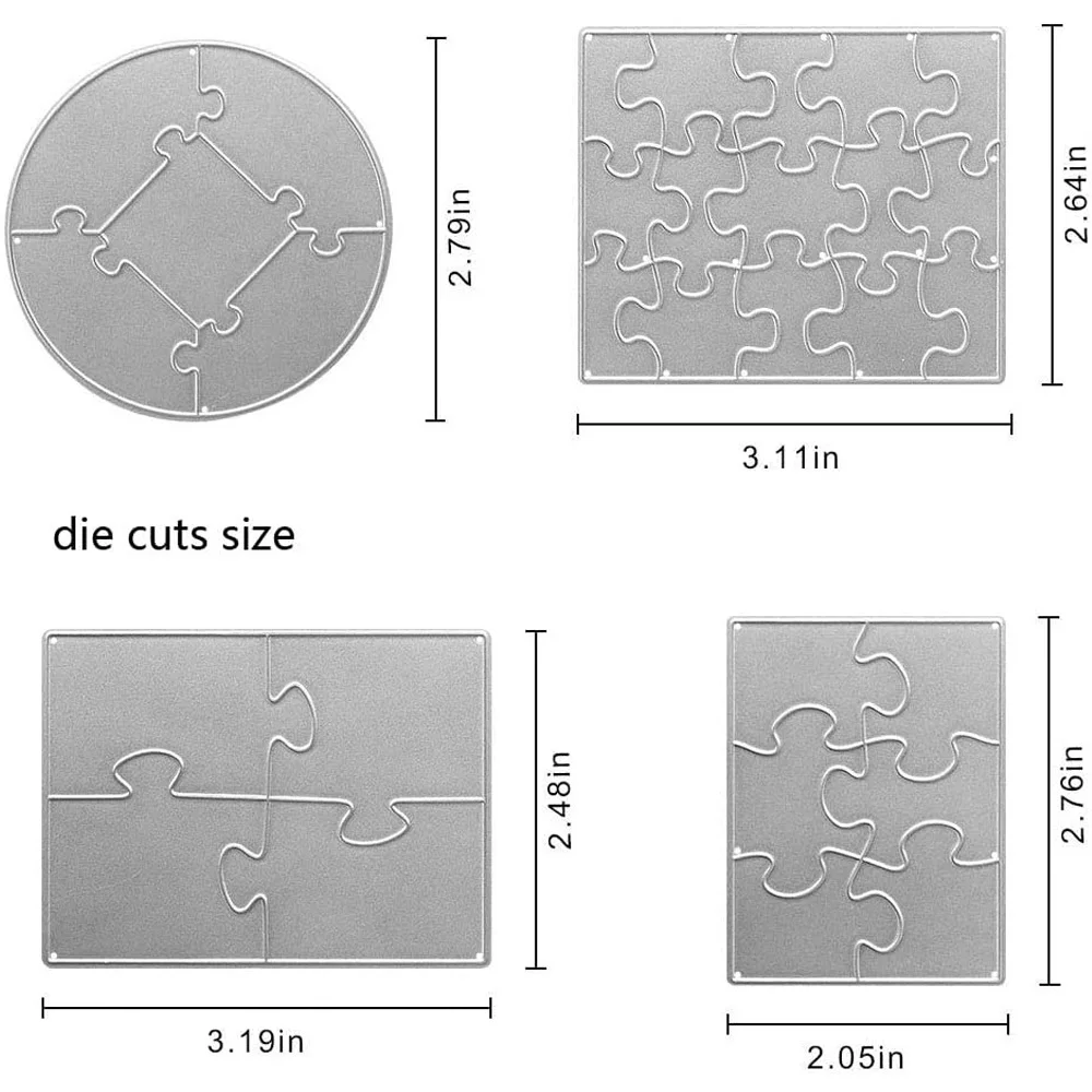 Rechteckige runde Metall-Stanzformen, Schablone, lustiges Puzzle, Basteln, Schnittform, Sammelalbum, DIY, handgefertigtes Album, Papier, Karten, Dekor