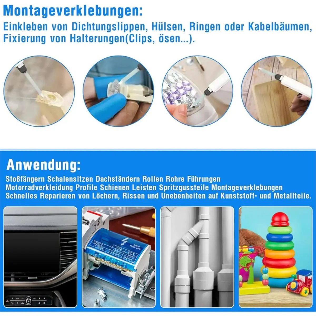 Y17A Dispenser 2K Glue Dispenser,50 Ml Epoxy Glue Dispenser,Handle Glue Mixed for Mixing 2:1 AB Adhesive, with 60 Pcs Nozzles