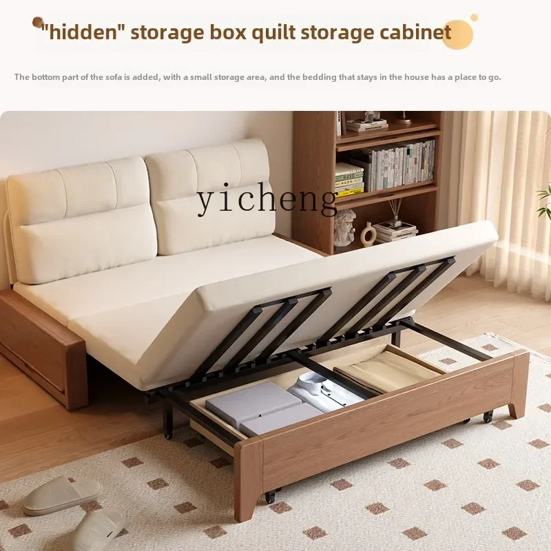 H11- folding sofa bed dual-purpose new living room foldle 1.5 meters double sofa varile bed solid wood
