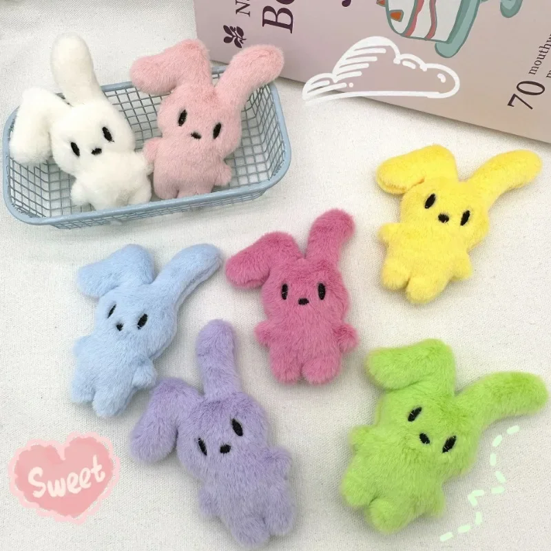 Cartoon Plush Rabbit Key Chain Soft Cute Rabbit Doll Keychain Backpack Car Keyring Hanging Pendant Ornaments Children Girls Gift