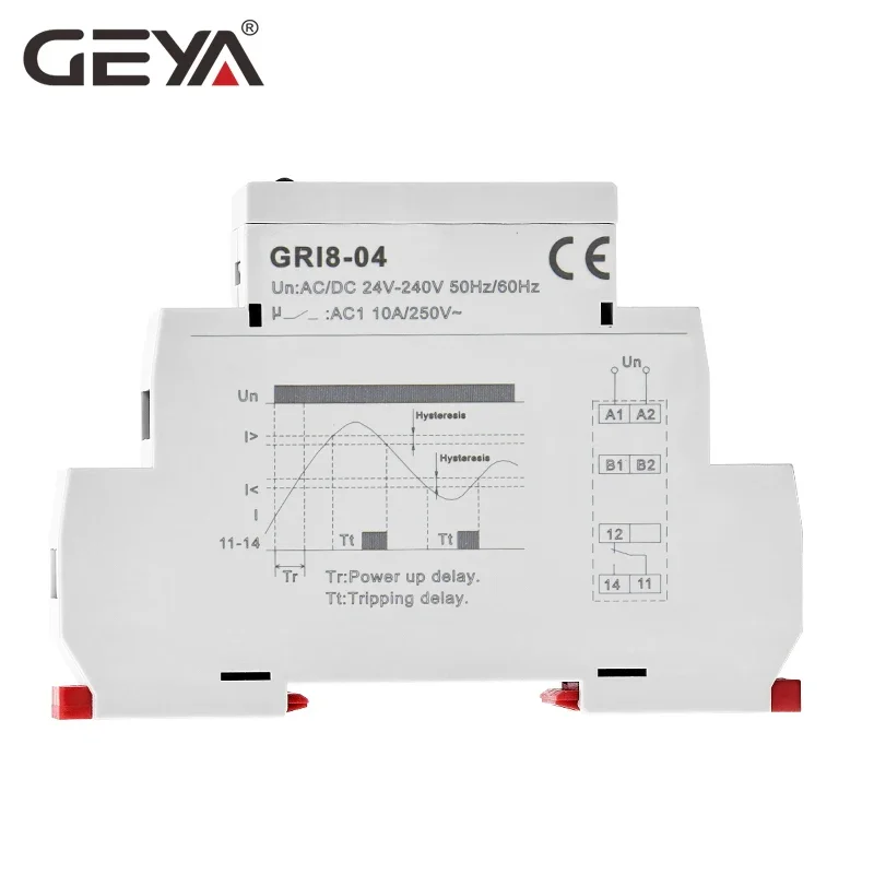 GEYA GRI8-03/04 Over Current and Under Current Monitor 0.5A 1A 2A 5A 8A 16A Current Monitoring Relay