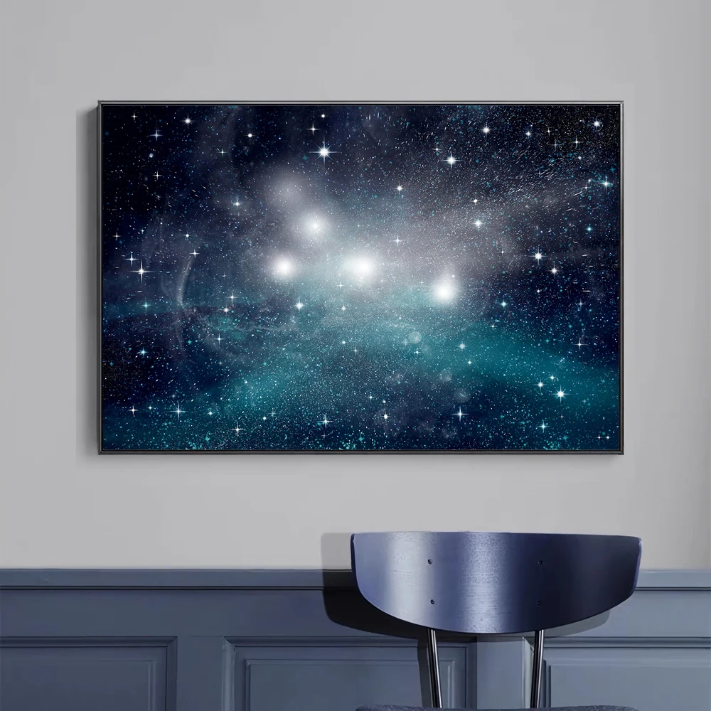 01 (5) Universe Starry Sky Explore Science Mystery Spectacular HD Image Silk Cloth Wall Poster Home Deco Art Style Festival Gift