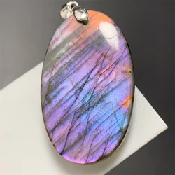 Noble Full Purple Labradorite Pendants Necklaces Women Natural Purple Light Labradorite Beads Healing Gifts 925 Silver Jewelry