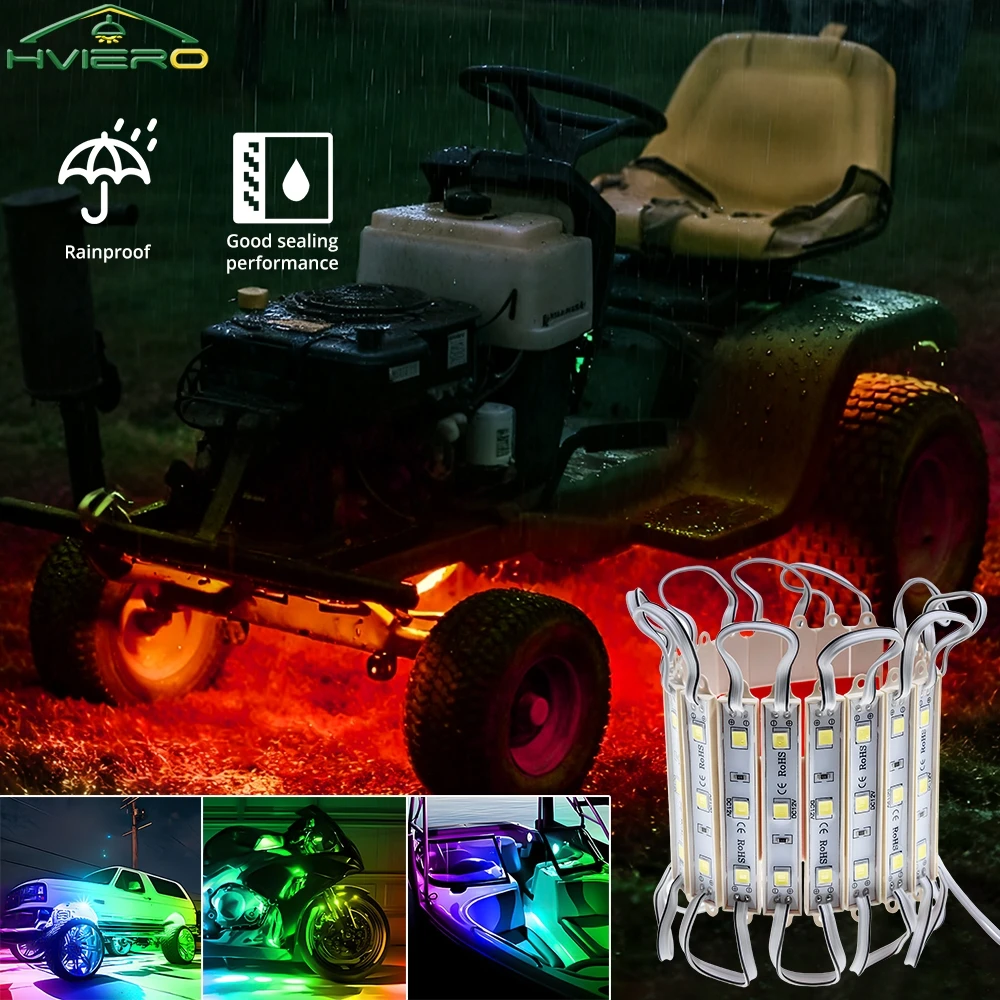 Kotak lampu modul LED SMD 5050 tahan air 12V RGB Super Backlight dekorasi tanda iklan lampu lanskap 20 buah